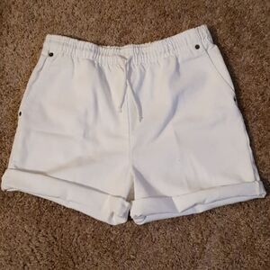 Ladies Vtg White Denim Board Shorts sz Med